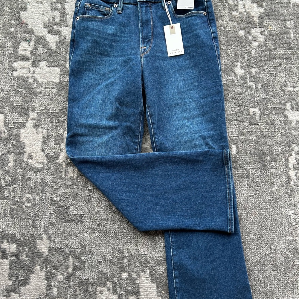 Good American Good Legs Cropped Mini Boot Jeans